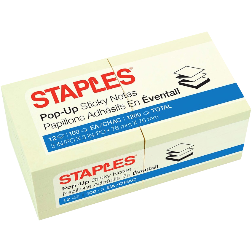  STPS46YR5C  Staples Stickies Recycled Self-Stick Notes